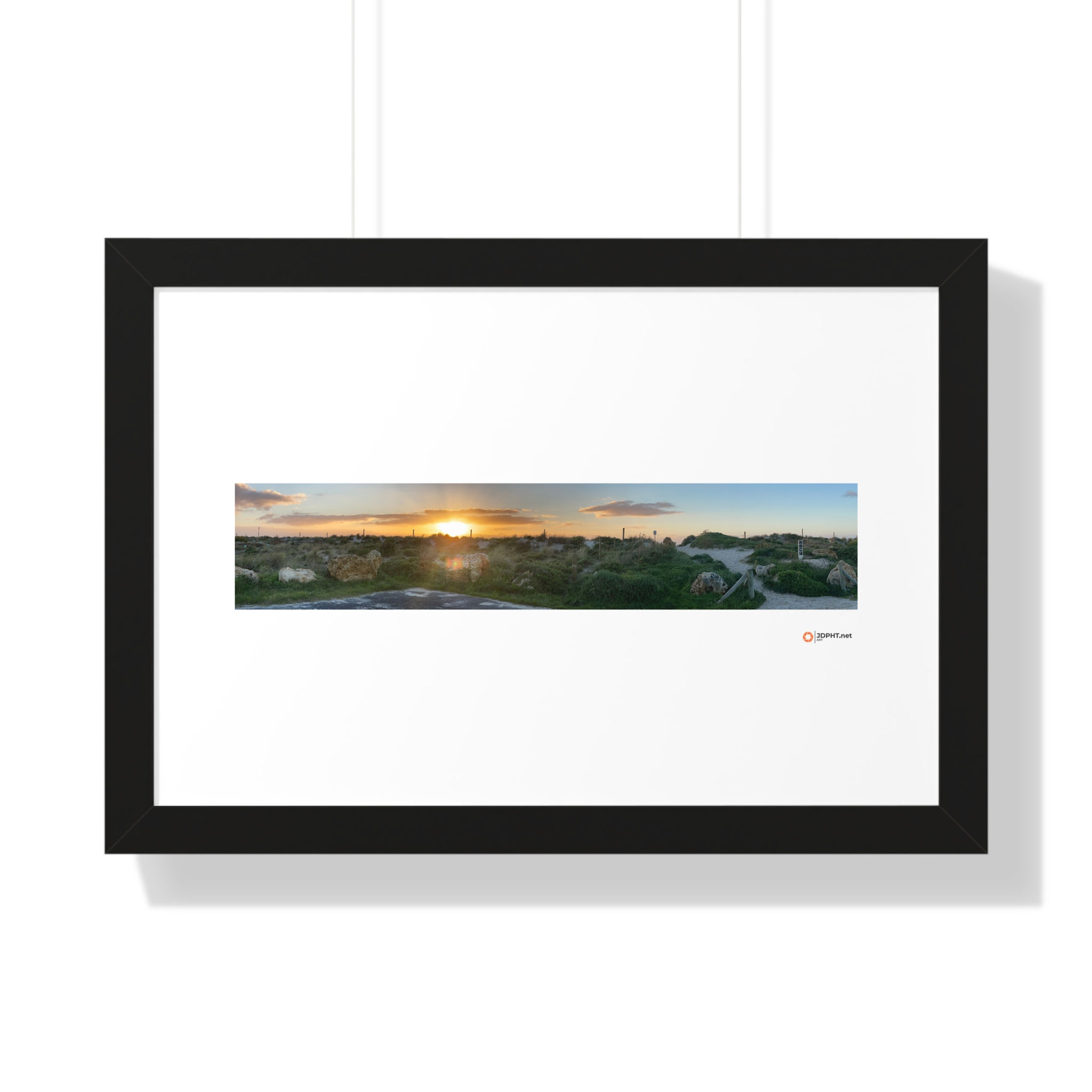 Sunset Coastal Panorama Framed Poster