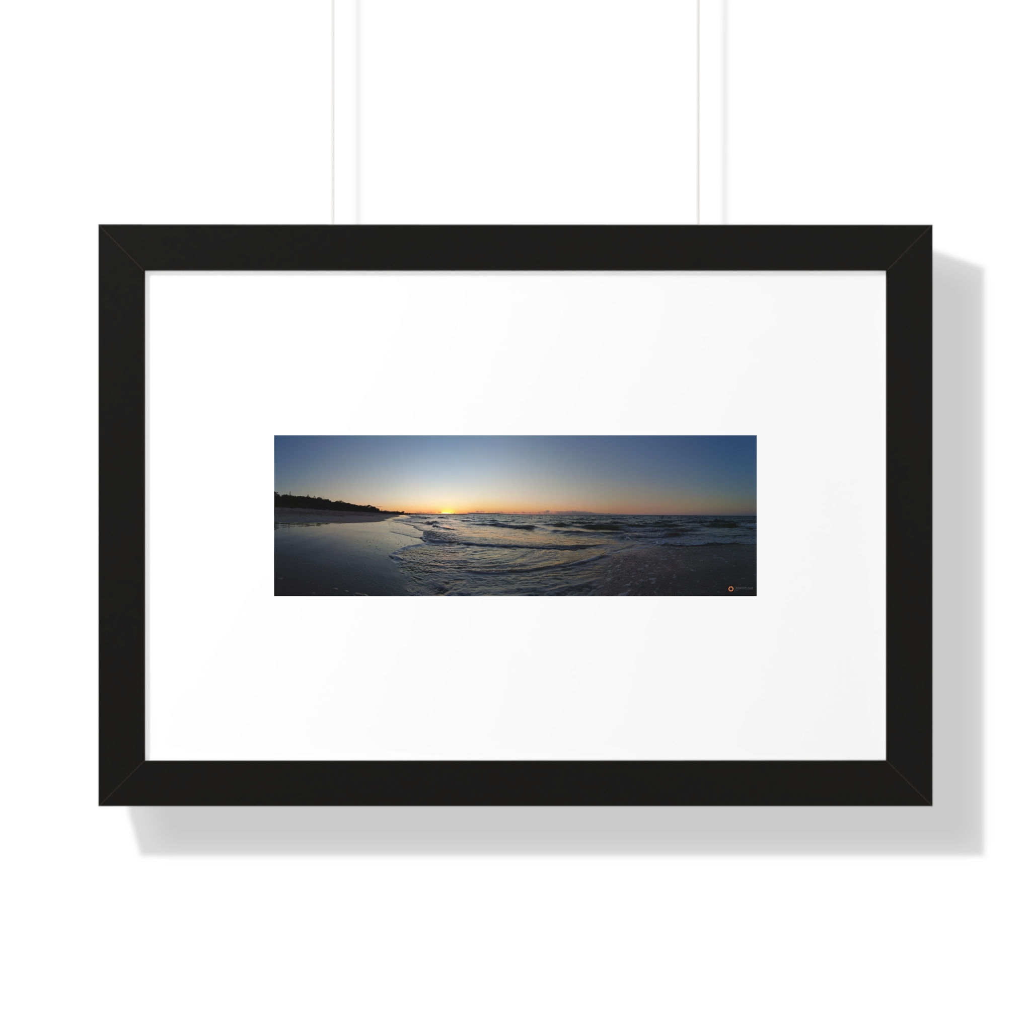 Framed Horizontal Poster - Coastal Sunrise Panoramic Photo