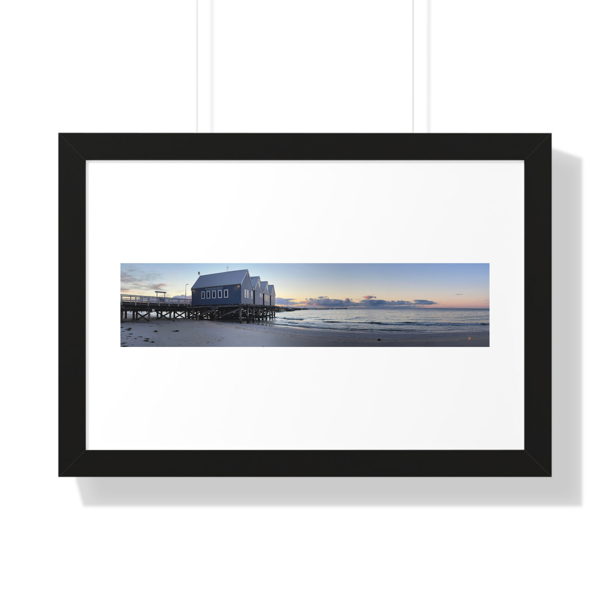 Framed Pier Panorama Poster — Calm Coastal