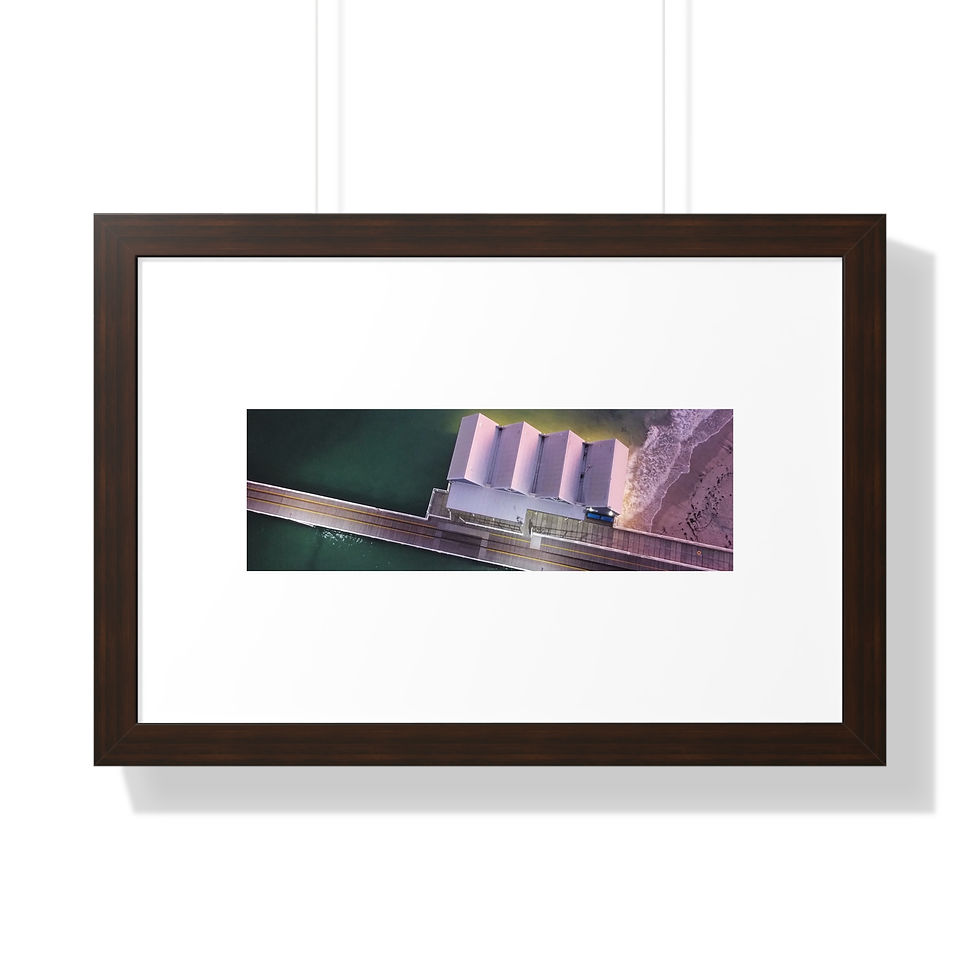Thumbnail: Framed Horizontal Poster — Aerial Seaside Pier Photo 