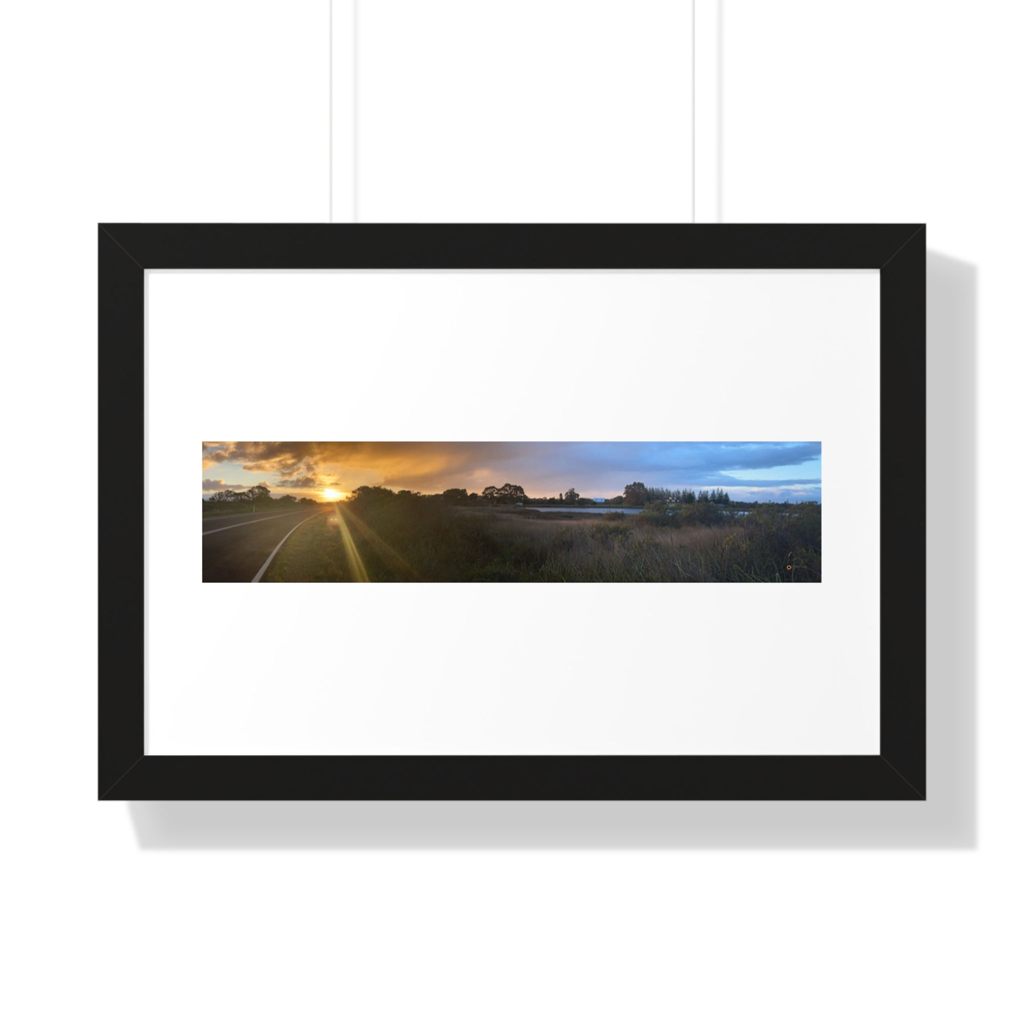 Framed Panoramic Sunset Landscape Poster