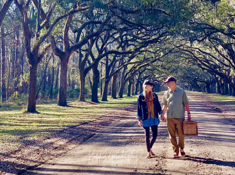 Picnic at Wormsloe Plantation in Savannah, Georgia
