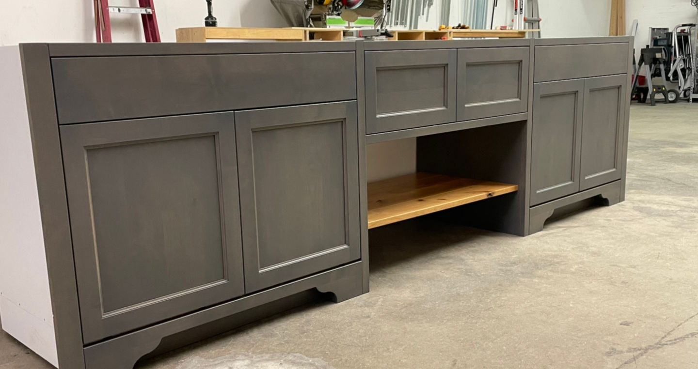 Modern farm style vanity custom built