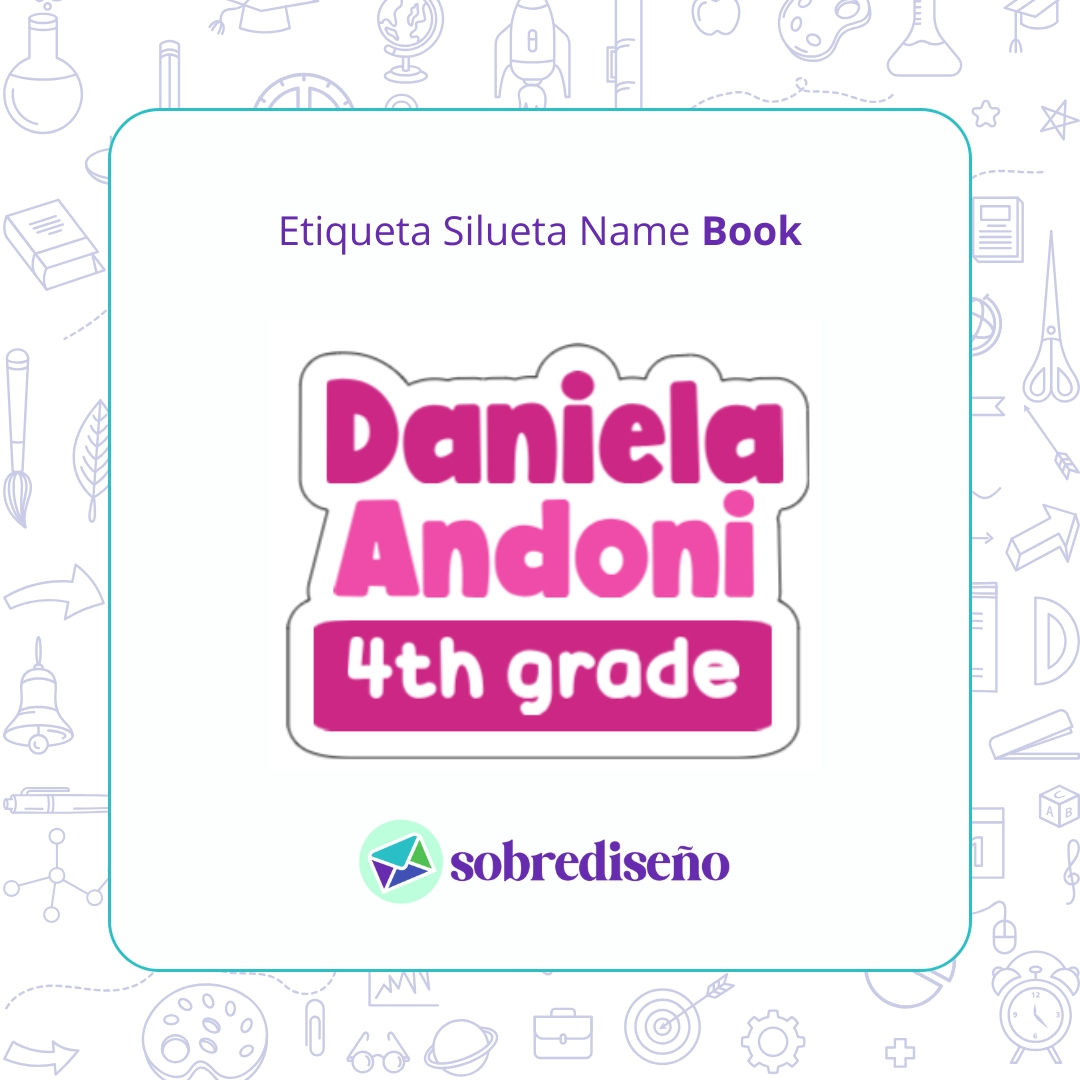 15 Etiquetas Silueta Name Book