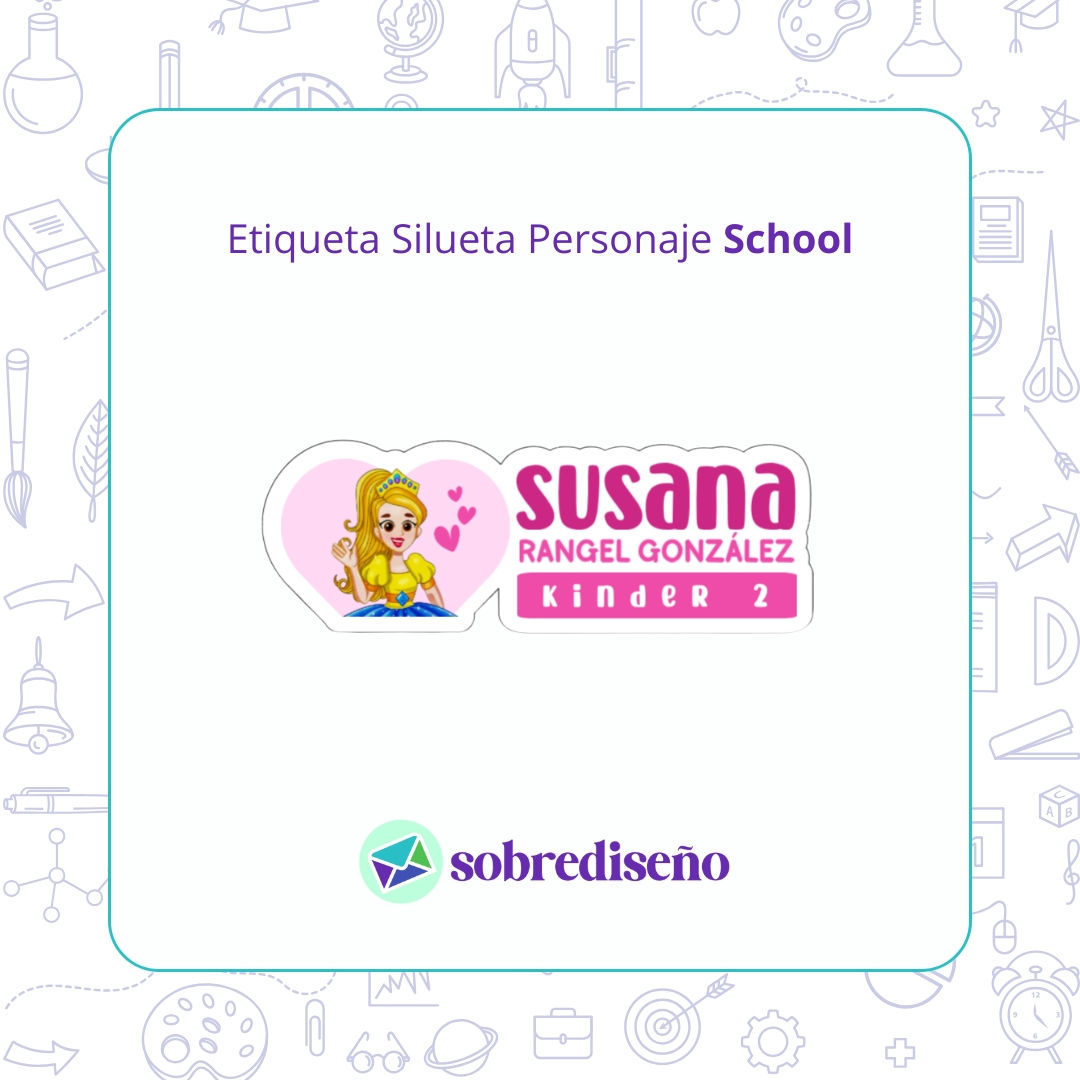 16 Etiquetas Silueta Personaje School