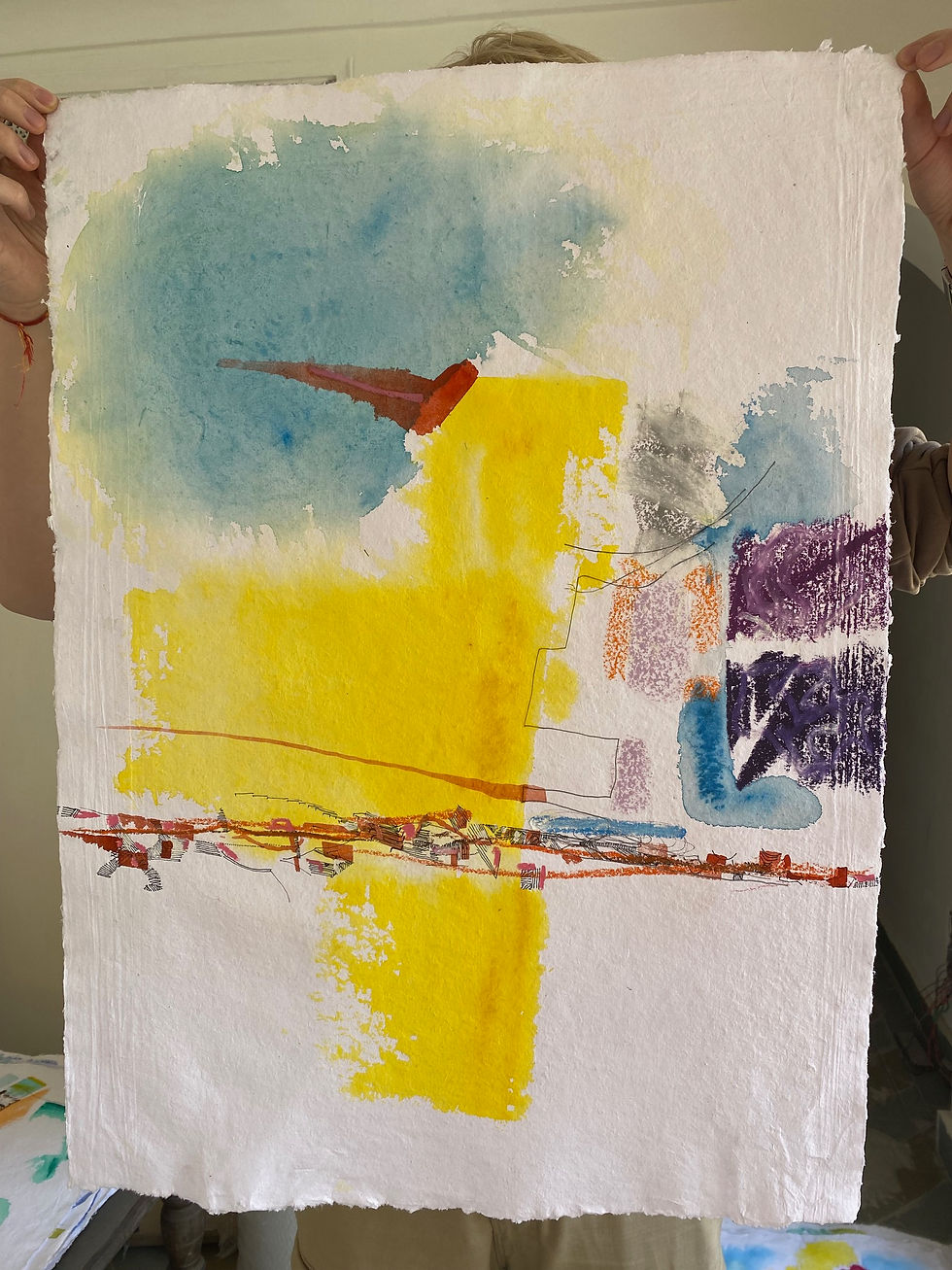 Thumbnail: Akvarelbillede Nr. 202, Akvarel, 58 x 76 cm