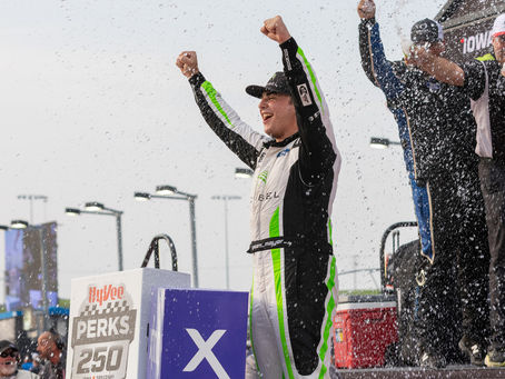 Sam Mayer Takes First Win of Season in HyVee Perks 250; Remains Undefeated in NASCAR's Return to Iowa