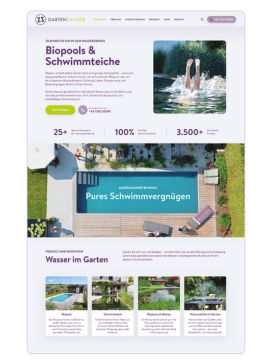 Gartenbau Website Gestaltung