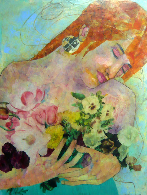 Cloaninger.Flower Gatherer 18 x 24 $425.JPG