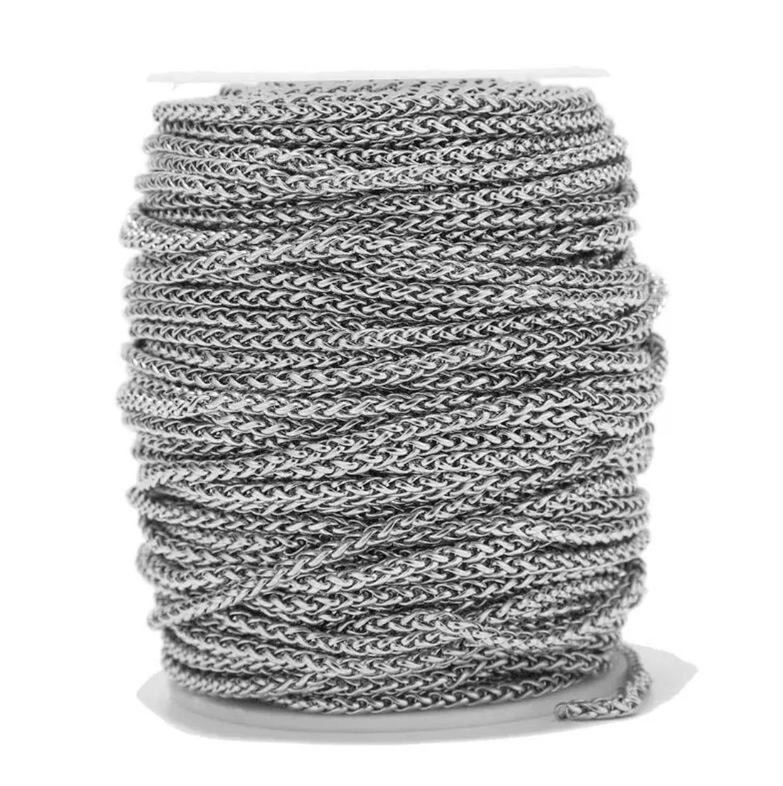 Corrente entrelaçada inox (1 metro) cor prata