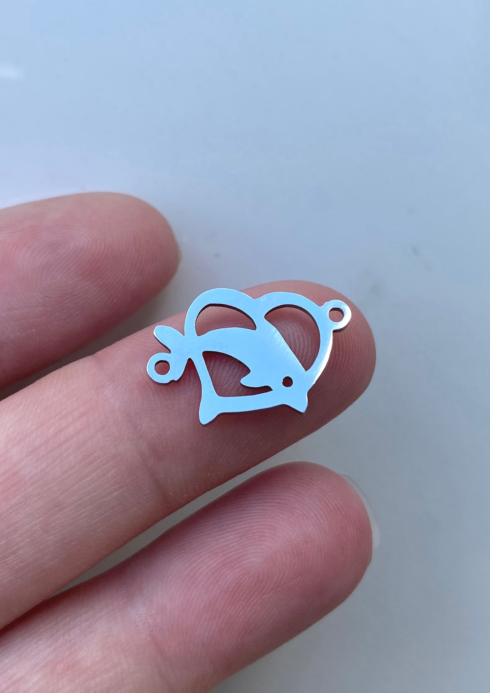 Golfinho coração inox