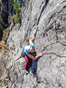 Première grande voie à Salvan