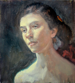 Girl with Pony Tail 15”X14"
