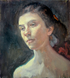 Girl with Pony Tail 15”X14"