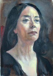 17X12 Woman in Black Dress
