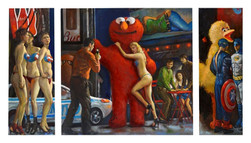 Tryptich 25" x 46" 2016