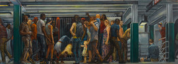 Union Square/Breakdancers 1. 20 1/2"x72" 2014-2015 *Private Collection