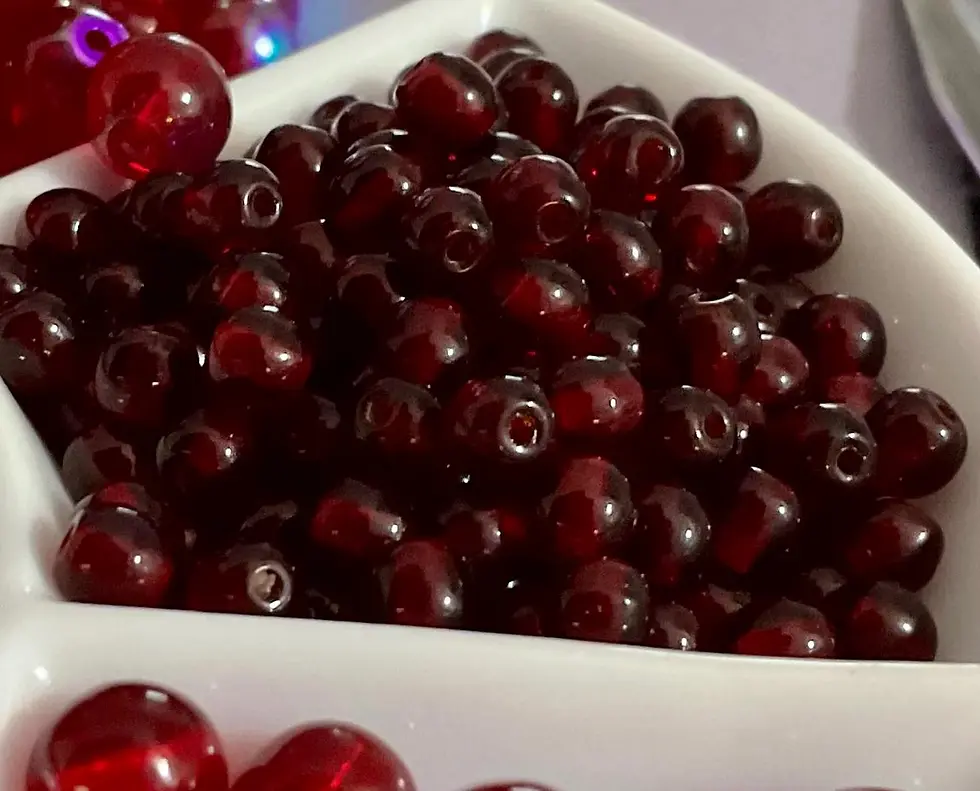 Thumbnail: Czech Glass Druk Beads in Garnet