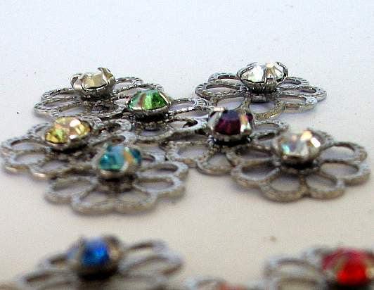 Vintage Swarovski Birthstone Crystal Flower Charms