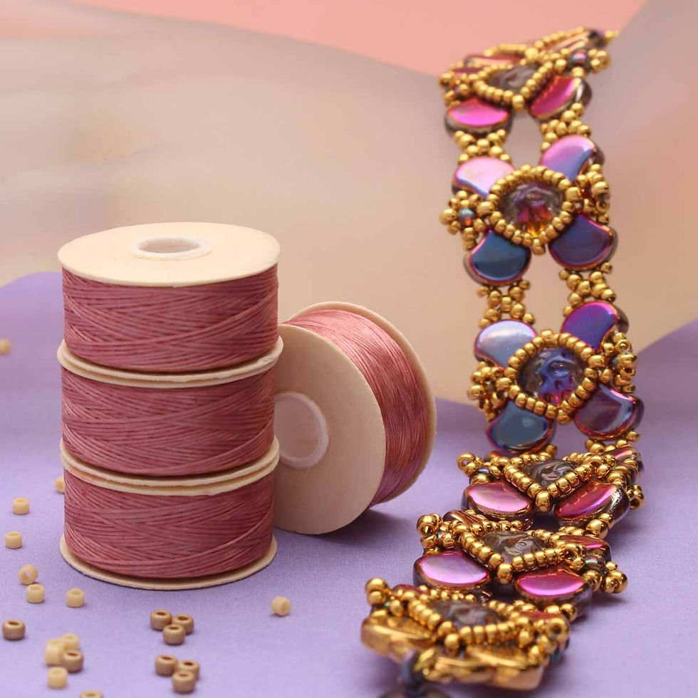 Thumbnail: NYMO Bead Stringing Nylon Thread Bobbins ROSEY MAUVE Bead art jewery designing