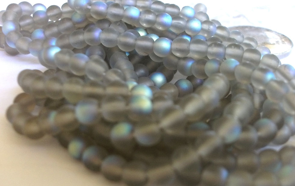 4mm MAB Gray Druks Czech Glass Beads