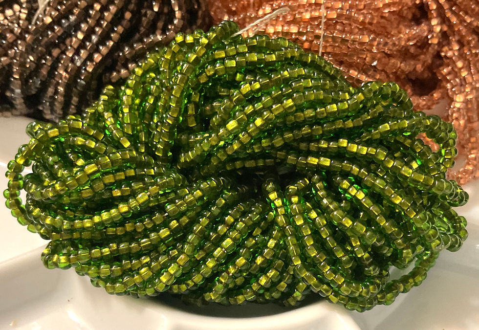 Czech Glass Copper-Lined Olivine Seed Beads