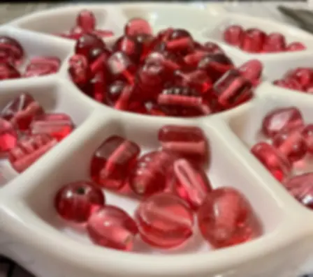 Indian Glass Beads Transparent Red Bead Assortment
