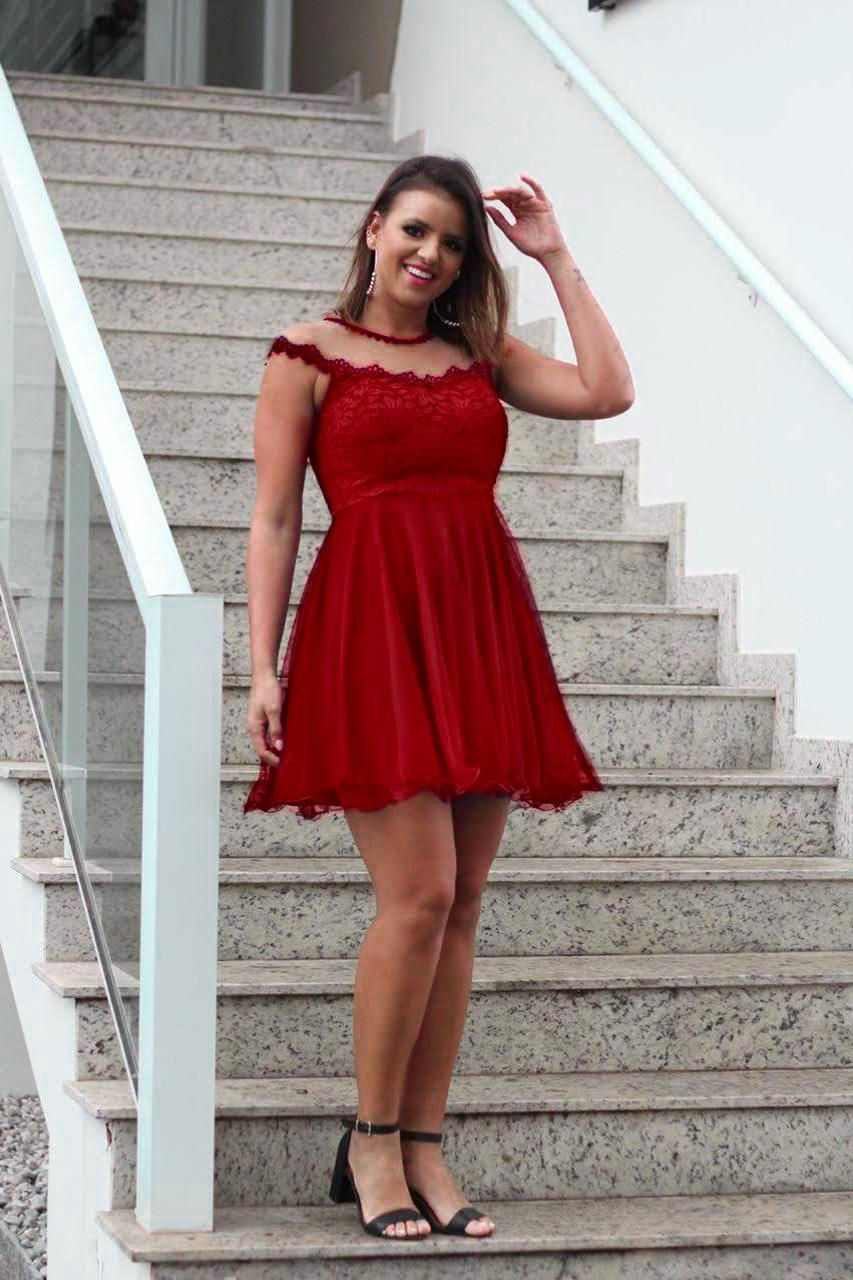 Miniatura: Vestido festa manga de tule