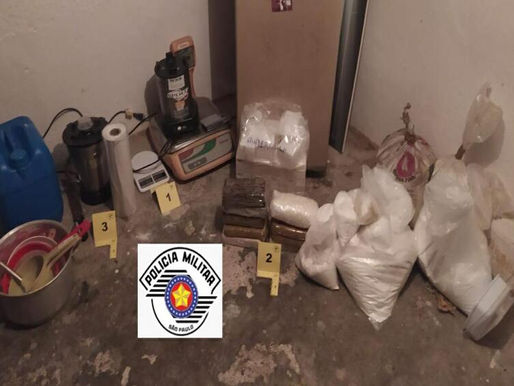PM descobre refinaria e apreende mais de 60kg de cocaÃna em S.Caetano