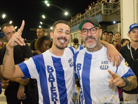 Carlinhos Maia e Chef Henrique Fogaça caem no samba durante ensaio da Império de Casa Verde