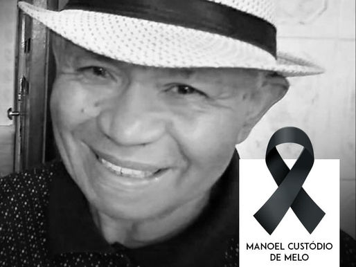 Nota de falecimento - Manoel Custódio de Melo, pai do Prefeito Claudinho da Geladeira de Rio Grande