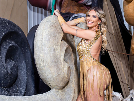 Musa da Grande Rio, Mayara Stival comemora título no Carnaval e brinca: “sou pé quente”