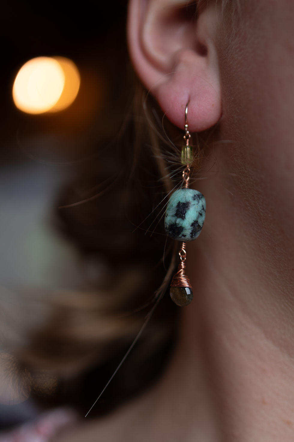 Thumbnail: Multi-Stone Dangle Earrings