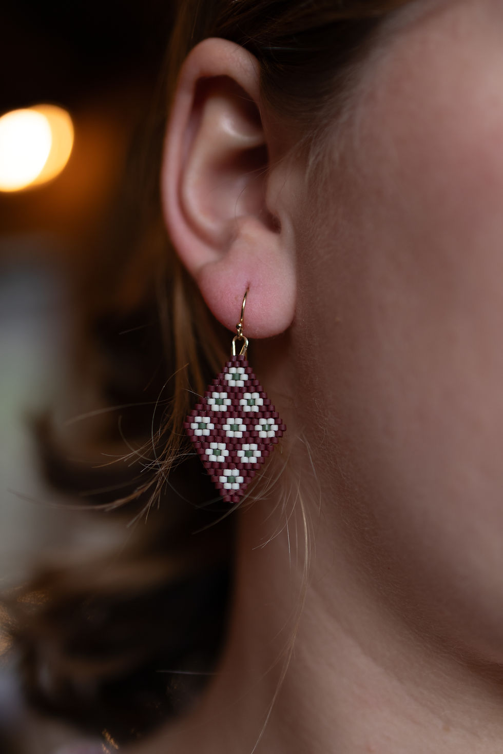 Thumbnail: Beaded Daisy Earrings