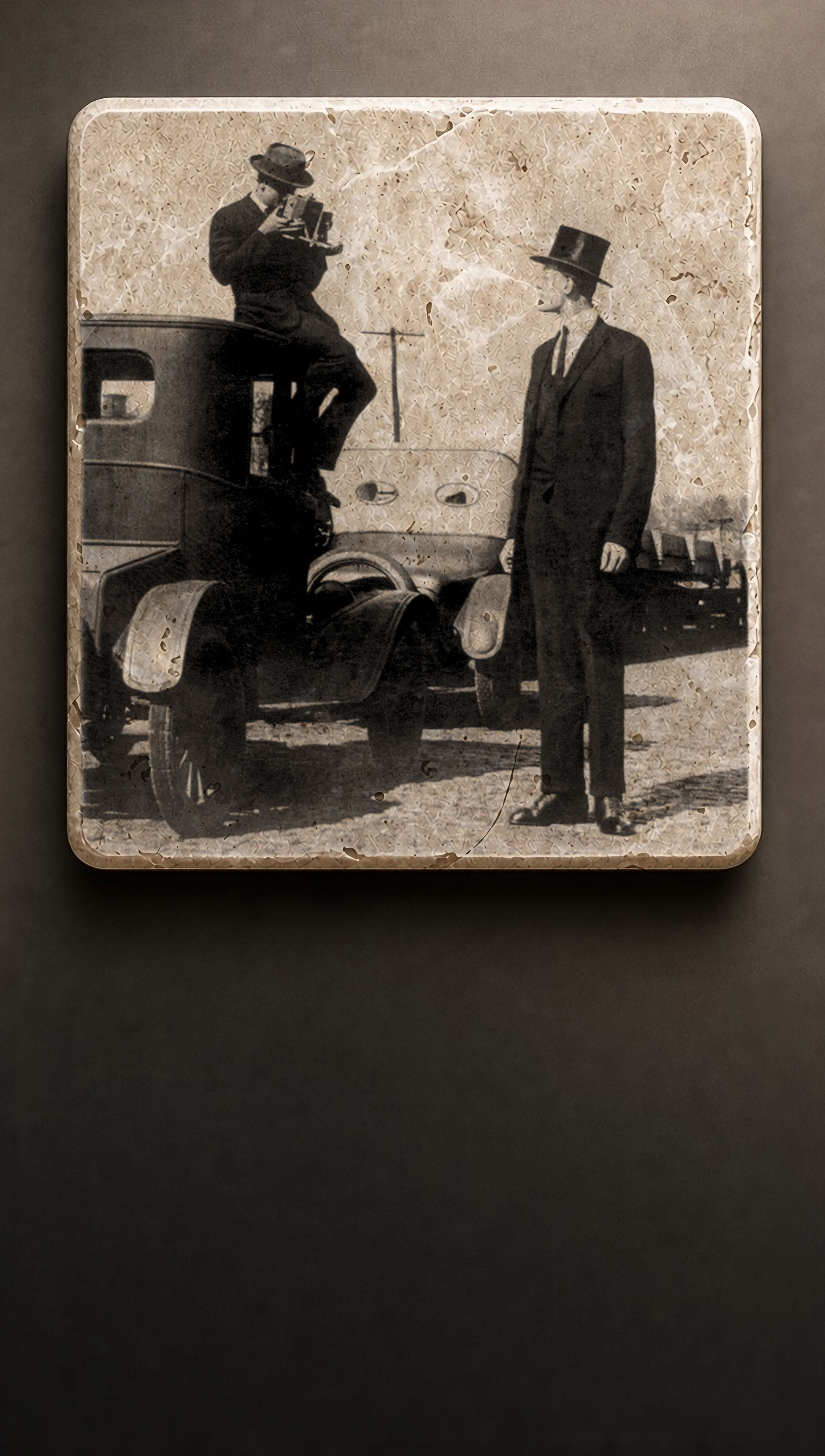 Fotografering Av En Lång Man I Hög Hatt 1922