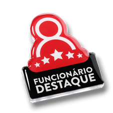 Pin Personalizado Acrilico Resinado Formato Especial Funcionário Destaque