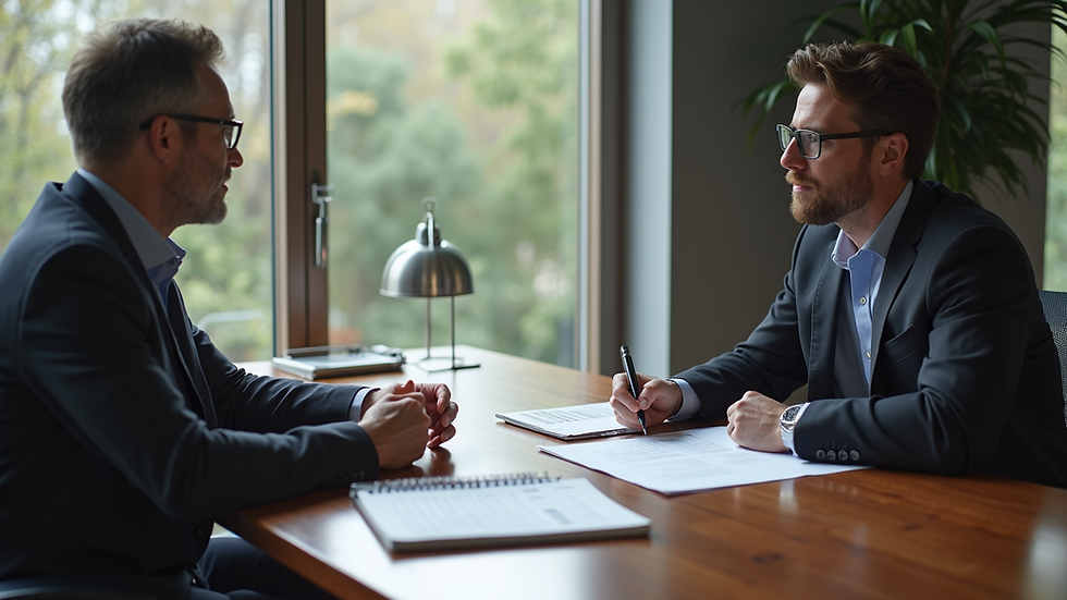 High angle view of a business meeting between a small business owner and an accountant
