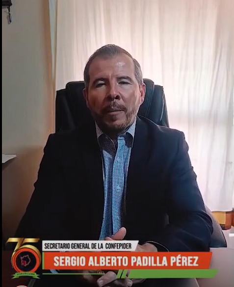 El Mtro. Sergio Alberto Padilla Pérez, Secretario General de CONFEPIDER, dirigiendo un mensaje de unidad y autonomía sindical a los trabajadores del SUTPEEPOCAEMOR en Morelos.