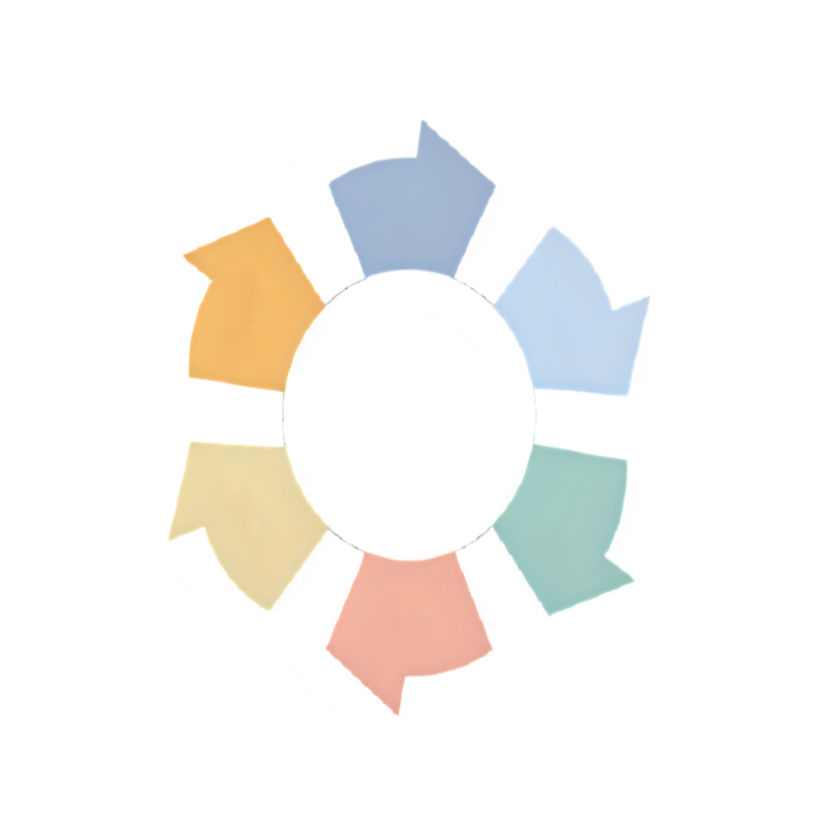 Circular arrows process diagram