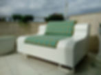 Chaise de jardin en bois, arrondie
