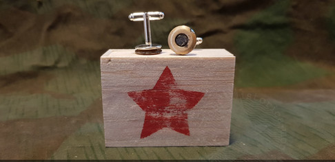 ww2 red army rifle casing cufflinks from karelia