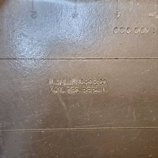 Makers mark reads W.HALLWACHS & CO. KOM.GES.BERLIN.