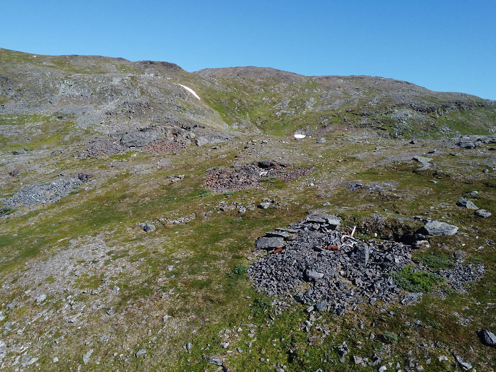 gebirgsjäger shelters specking the hillside
