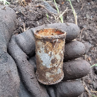 A signal flare shotglass which we each found one of.