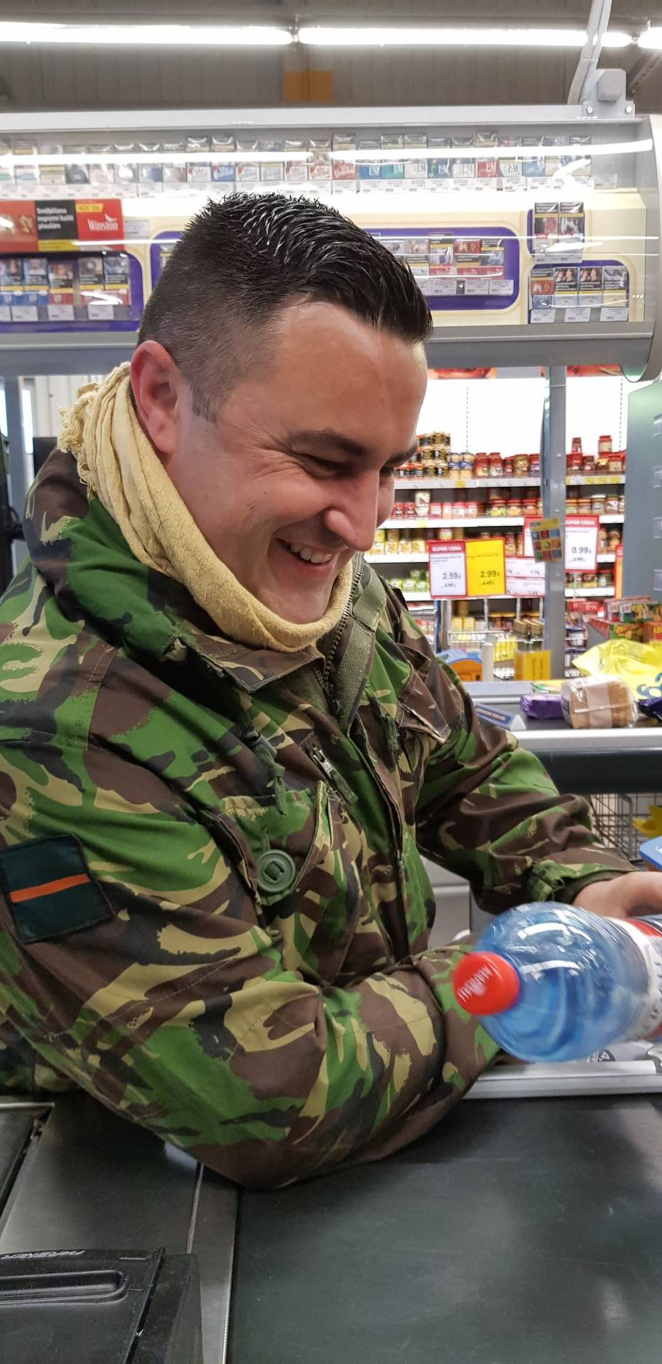 gary working at the local shop