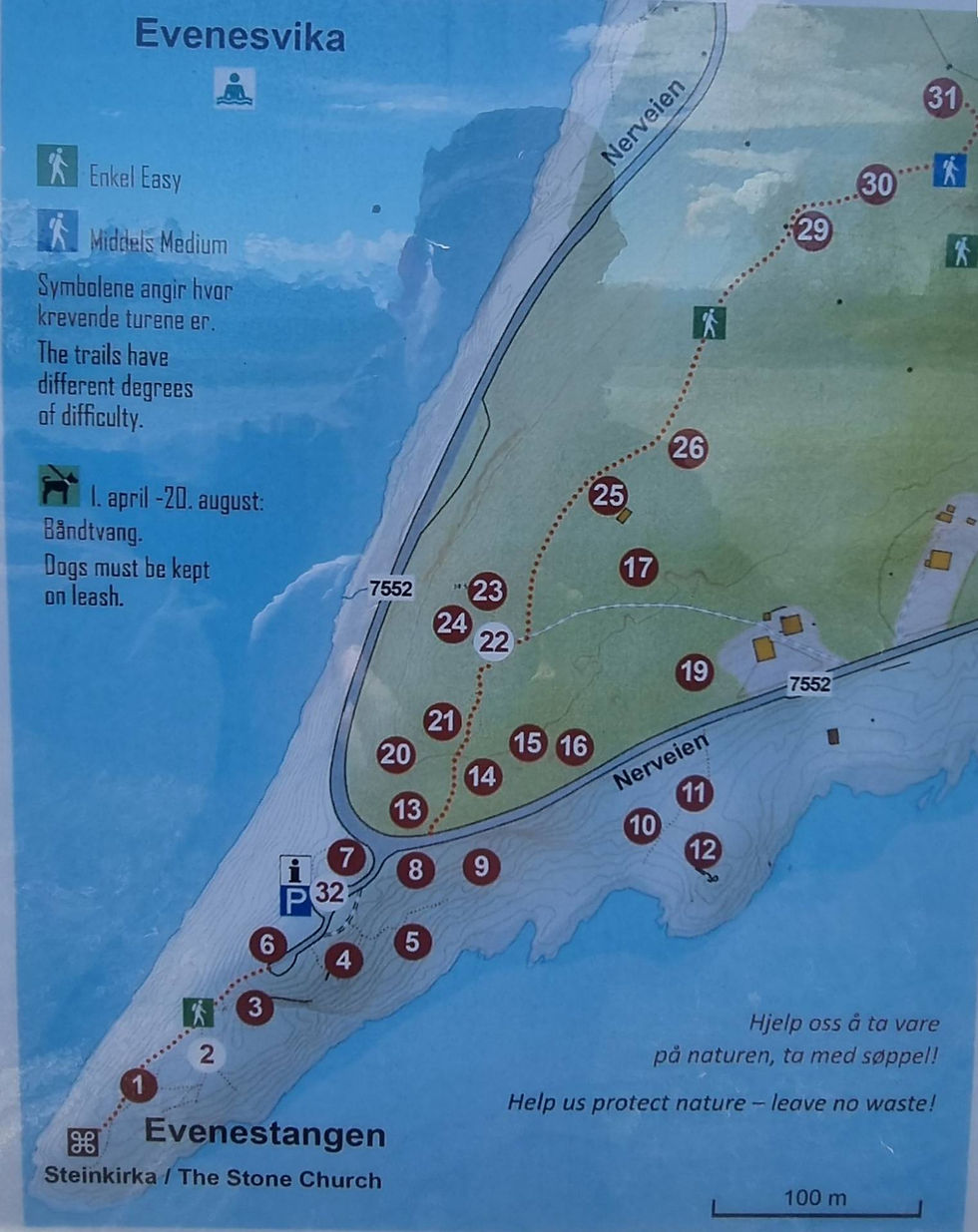 map over HKB 31./973 Evenestangens positions