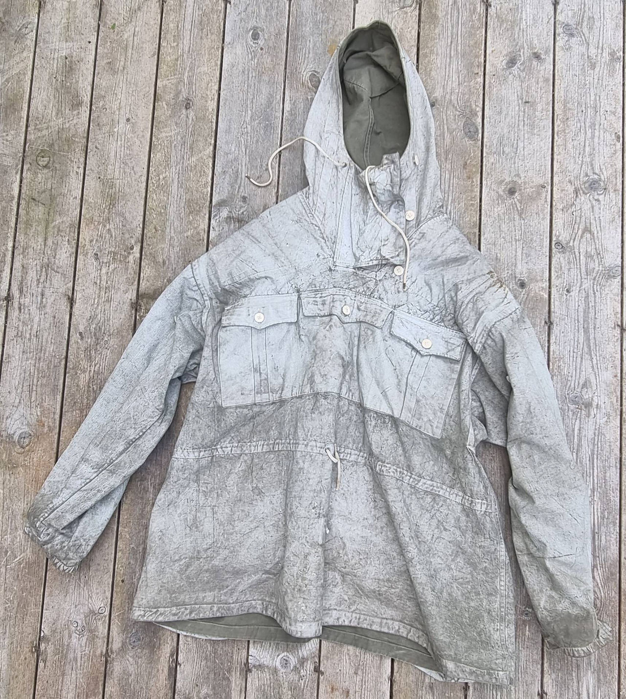 snow camo side of the anorak