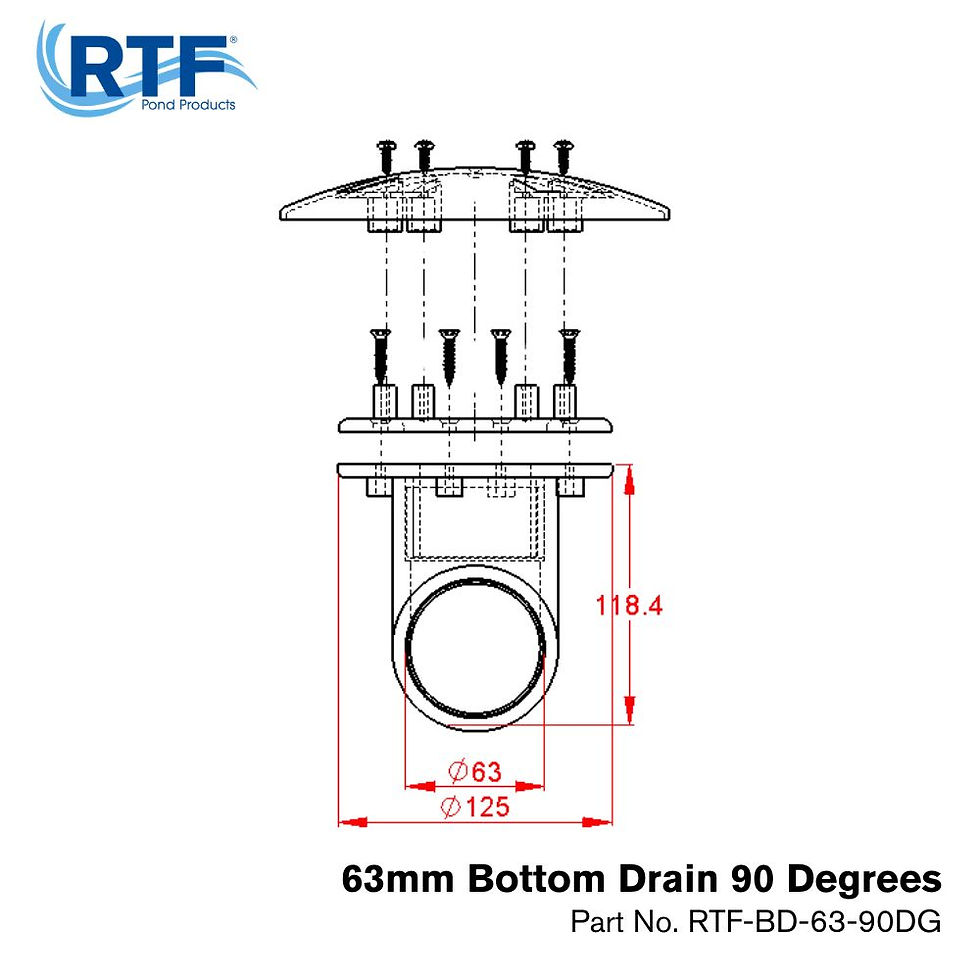 Thumbnail: 63mm Bottom Drain - 90 Degree Bend