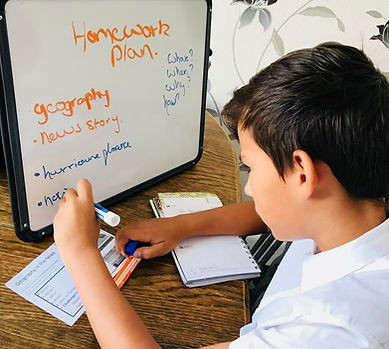 A3 Folding Wedge Landscape being used for homework planning