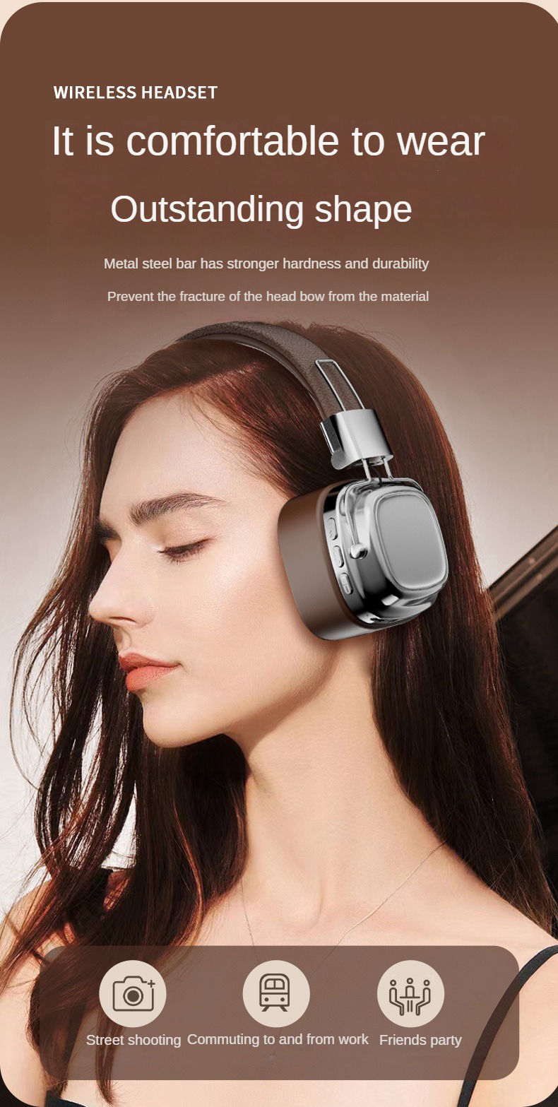 Thumbnail: Head-mounted Headphones Wireless Bluetooth Earphones With Mic Headset Noise Canc